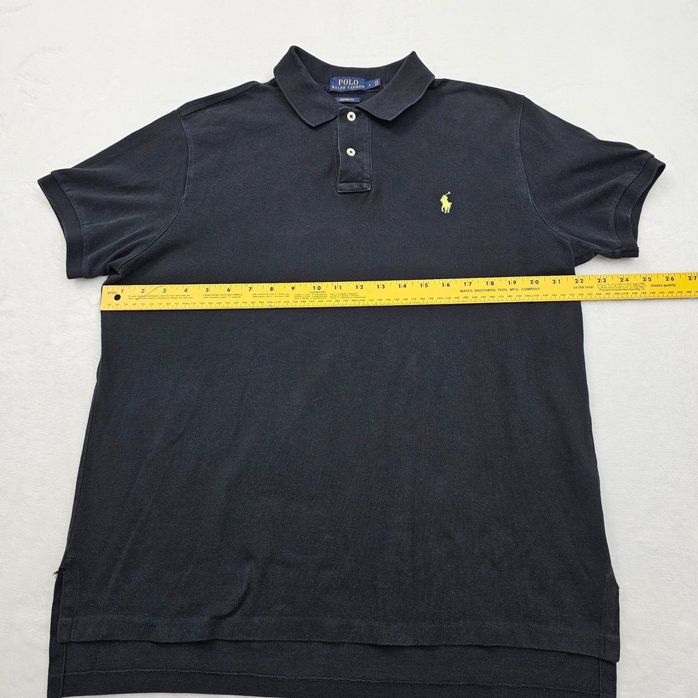 Polo Ralph Lauren Polo Mens L Black Green Pony Custom Fit Cotton Preppy Ivy - Picture 8 of 11